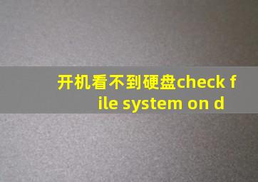 开机看不到硬盘check file system on d